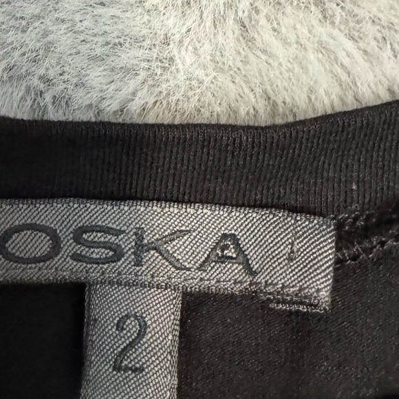 OSKA Long Sleeve Black Midi Dress Size 2 Medium Lagenlook Utilitarian Layering - Picture 6 of 6